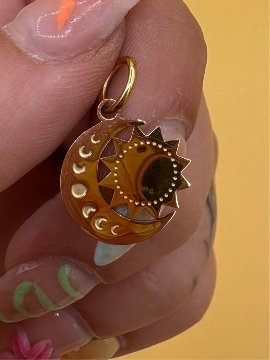 Zon en maan bedel RVS